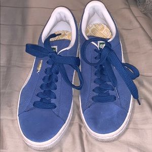 Light blue Puma Suedes